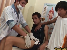 Gay twinks engage in anal play with Asian patient