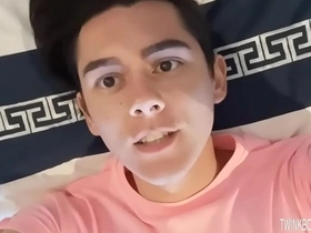 Gay college guy masturbating