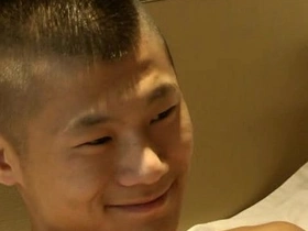 Asian gay guy auditions with big cock and cum