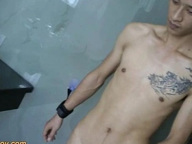 Asian slave boy's bondage and masturbation