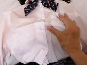 Sexy Japanese cosplayer with big tits gets intimate with her boyfriend