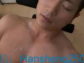 Gay Asian athlete jerks off and cums hard