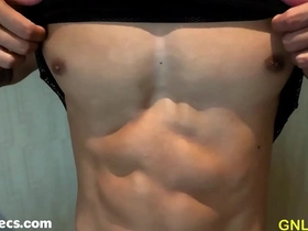Muscle worship and nipple play with a seductive Asian massage
