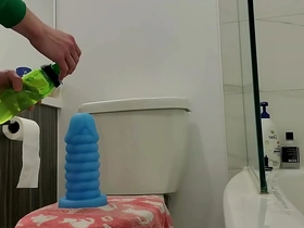 Intense anal play with XL dildo and prolapse tag