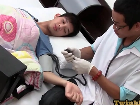 Asian twink gets examined and fucked by a sexy doctor